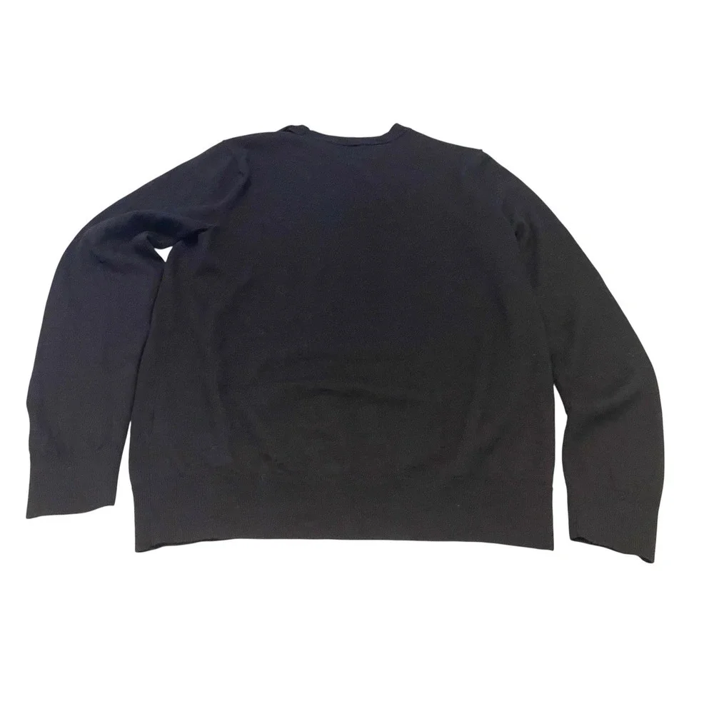 Banana Republic Sweater Mens Large L Black Italian Merino Wool Crewneck Pullover